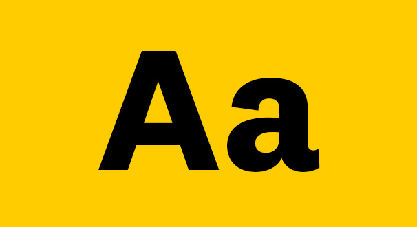 Capital and lowercase case A on a gold background