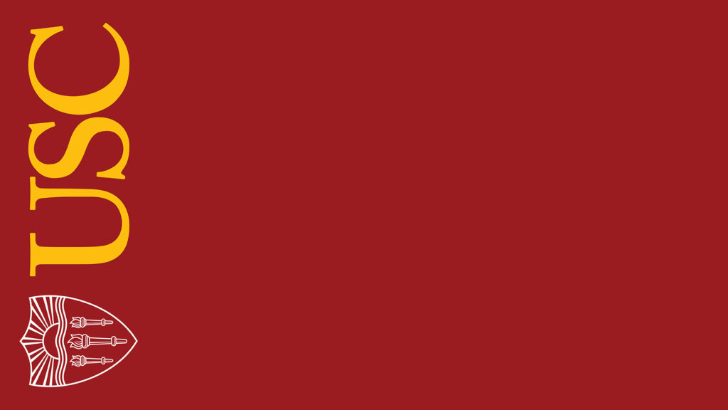 USC cardinal zoom background with gold monogram