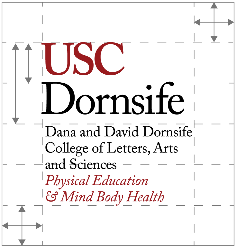 USC Dornsife subunit academic logotype with height adjusted clear space